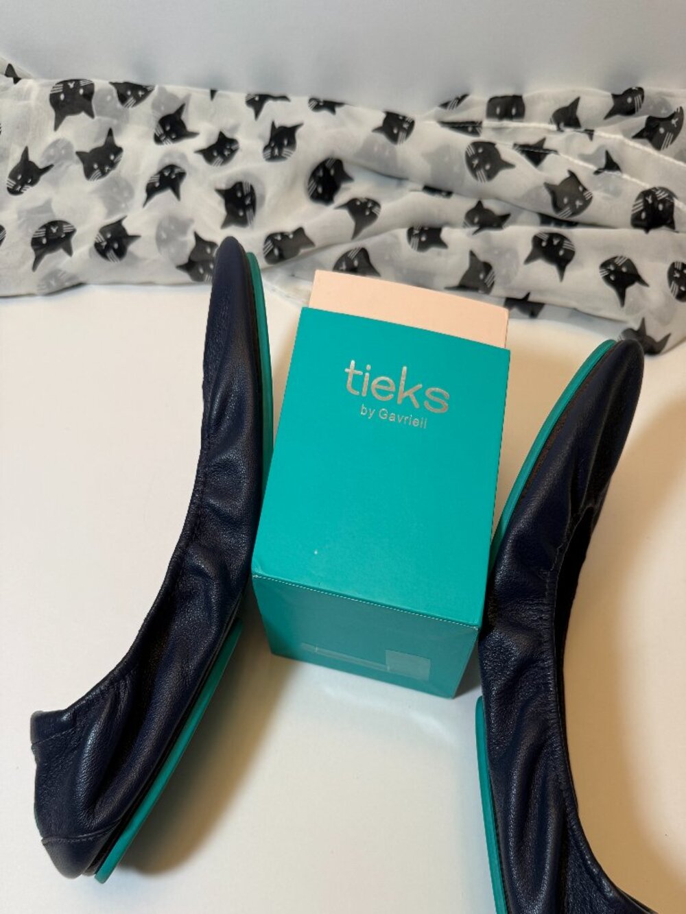 Tieks by Gavrieli Size 8 California Navy Blue Ballet Flats Italian Leather